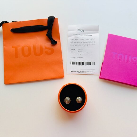 3640 TOUS GOLD EARRINGS - Picture 1 of 5